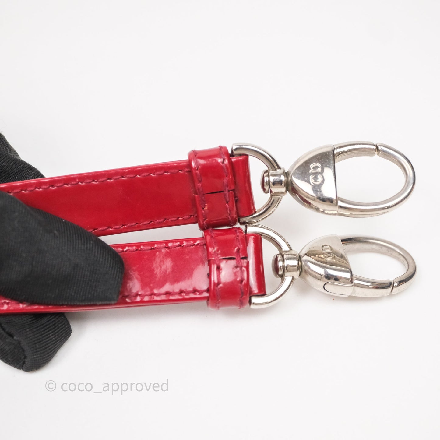 Christian Dior Mini Lady Dior Red Patent Cannage Silver Hardware