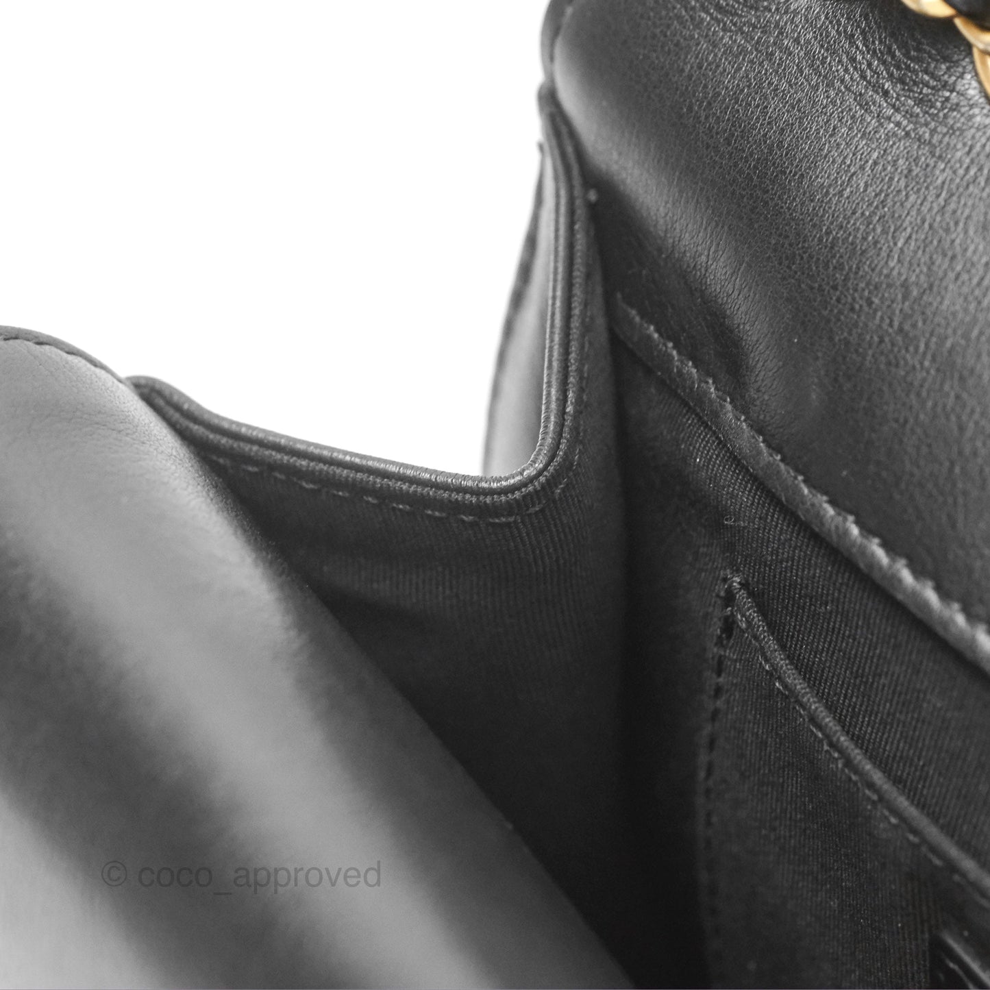 Chanel Triple Flap Bag Quilted Black Calfskin Aged Gold Hardware