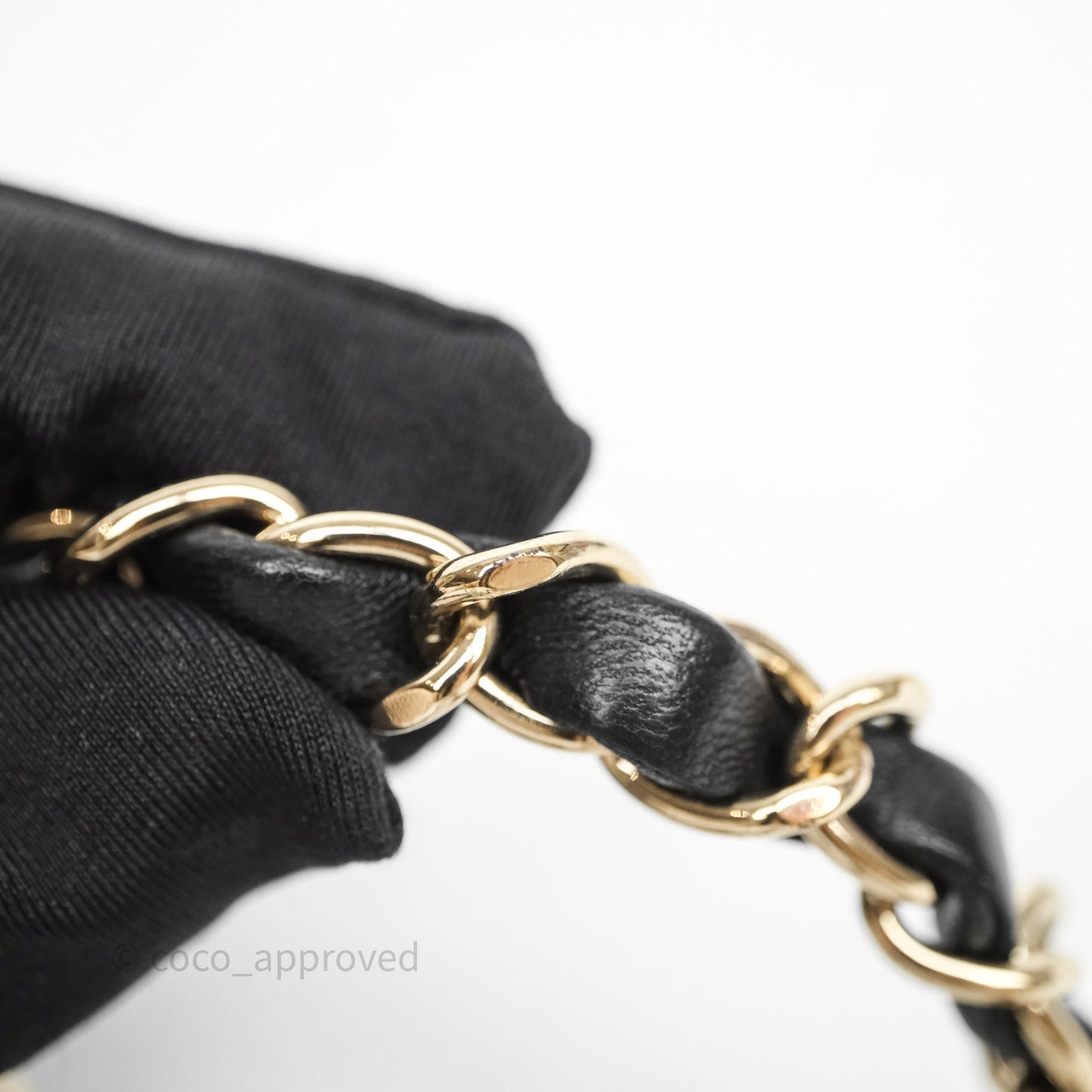 Chanel Mini Square Quilted Black Lambskin Gold Hardware