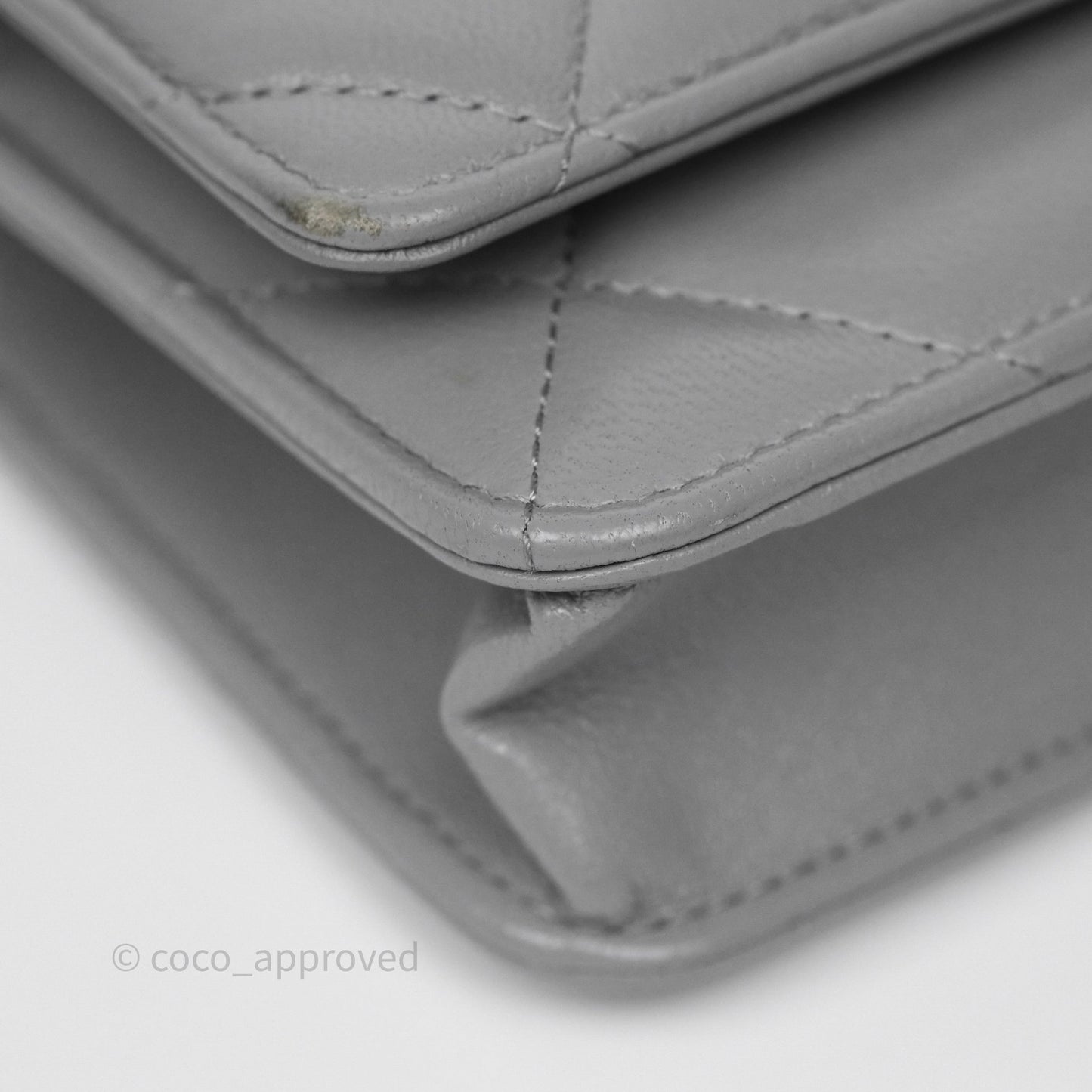 Chanel 19 Wallet on Chain WOC Grey Lambskin Mixed Hardware