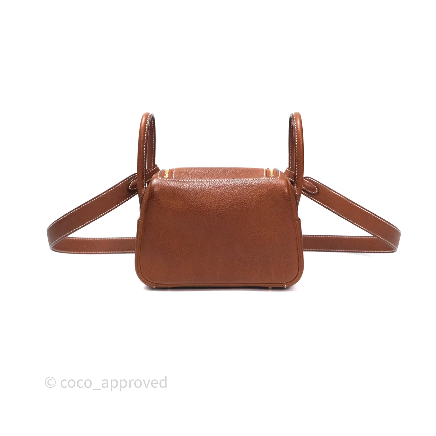 Hermès Mini Lindy 20 Fauve 34 Barenia Gold Hardware