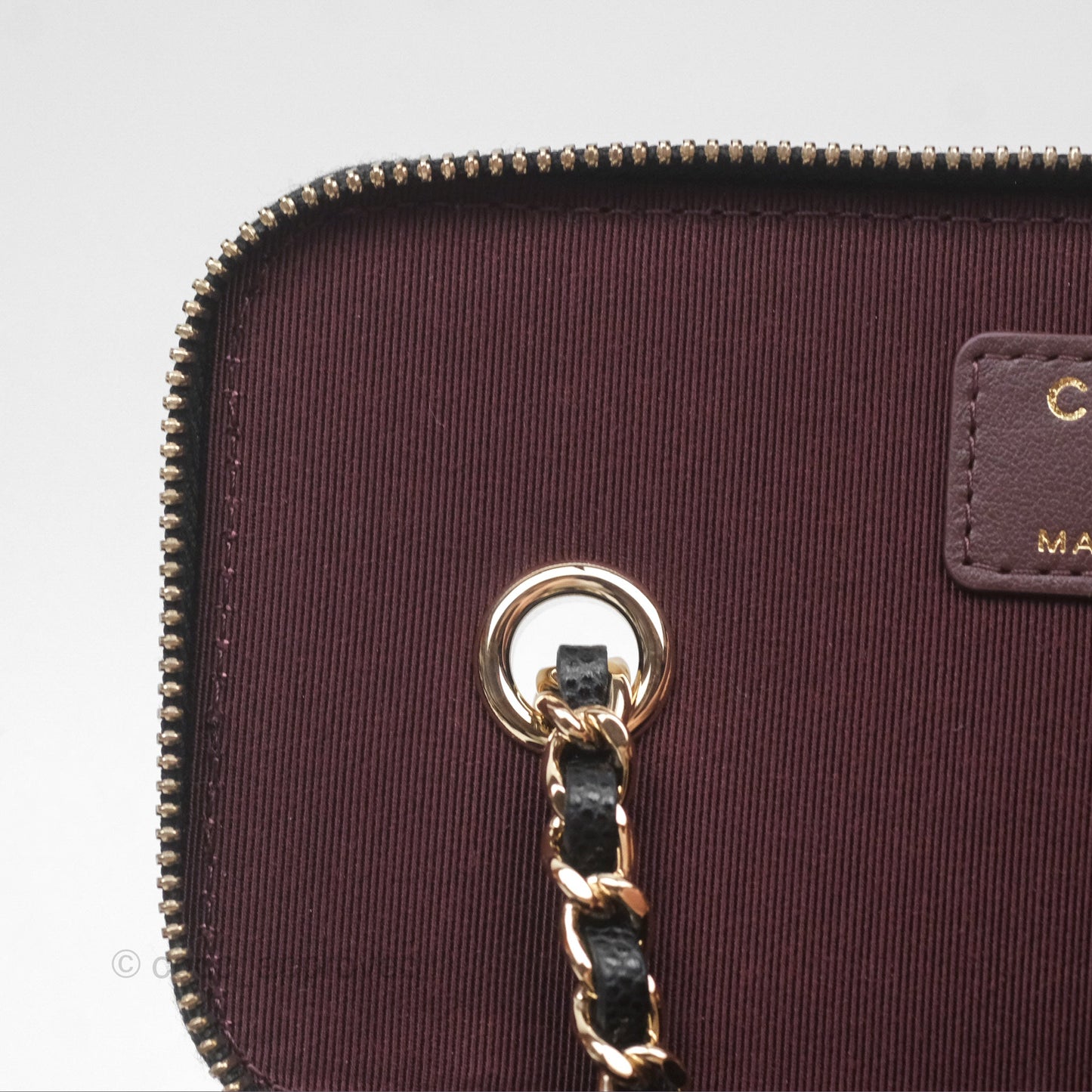 Chanel Vanity Rectangular With Chain Black Caviar Gold Hardware