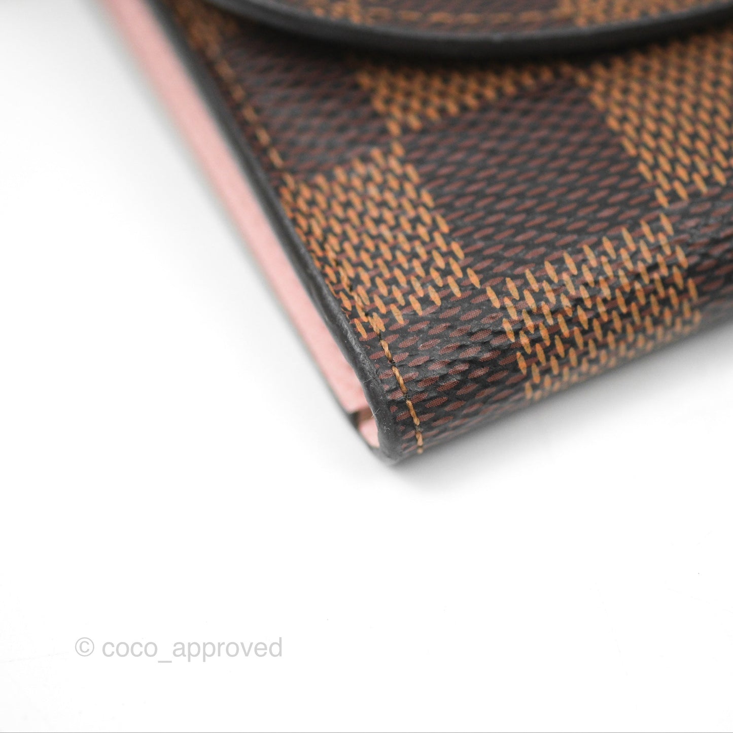 Louis Vuitton Rosalie Coin Purse Damier Ebene Rose Ballerina