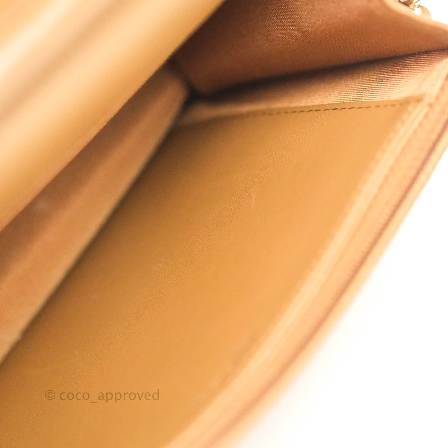 Chanel Quilted Wallet on Chain WOC Caramel Tan Lambskin Gold Hardware