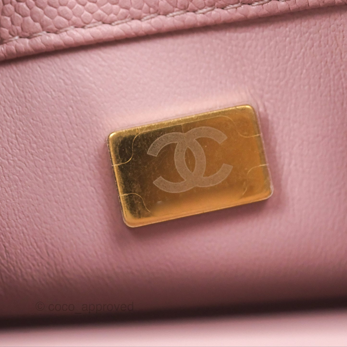 Chanel Mini Flap Bag Heart Adjustable Chain Dusty Pink Caviar Aged Gold Hardware