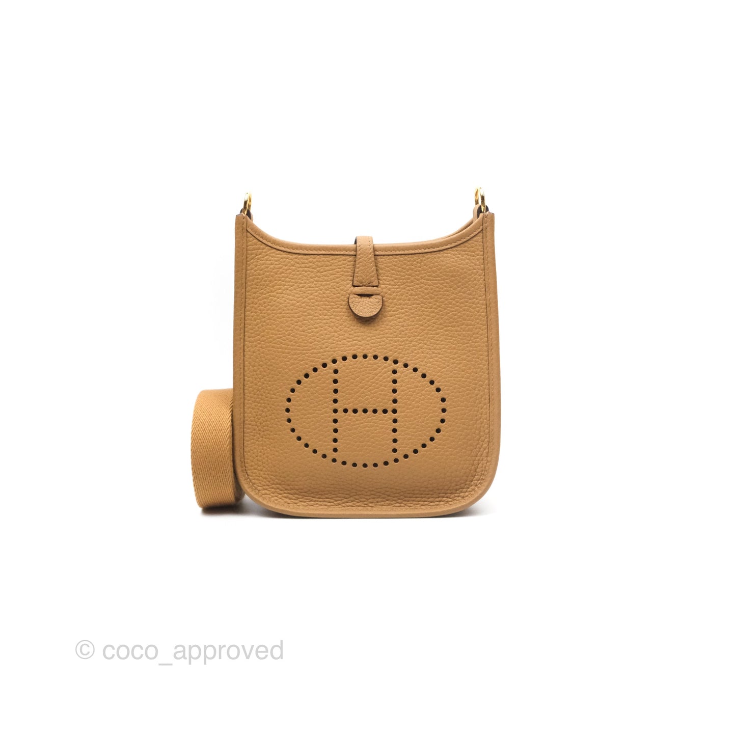 Hermès Mini Evelyne 16 Biscuit 48 Clemence Gold Hardware