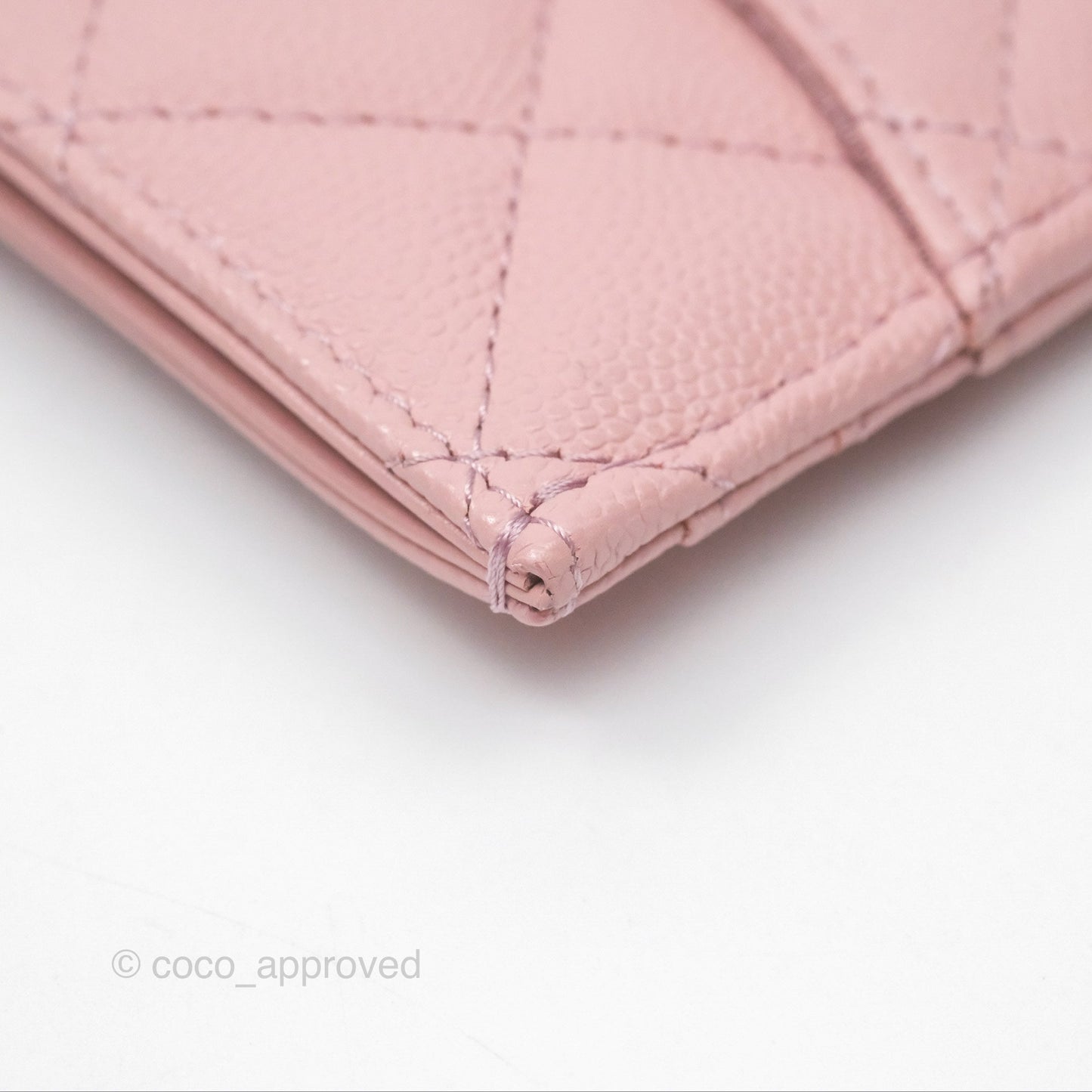 Chanel CC Resin Stone Card Holder Pink Caviar 23K