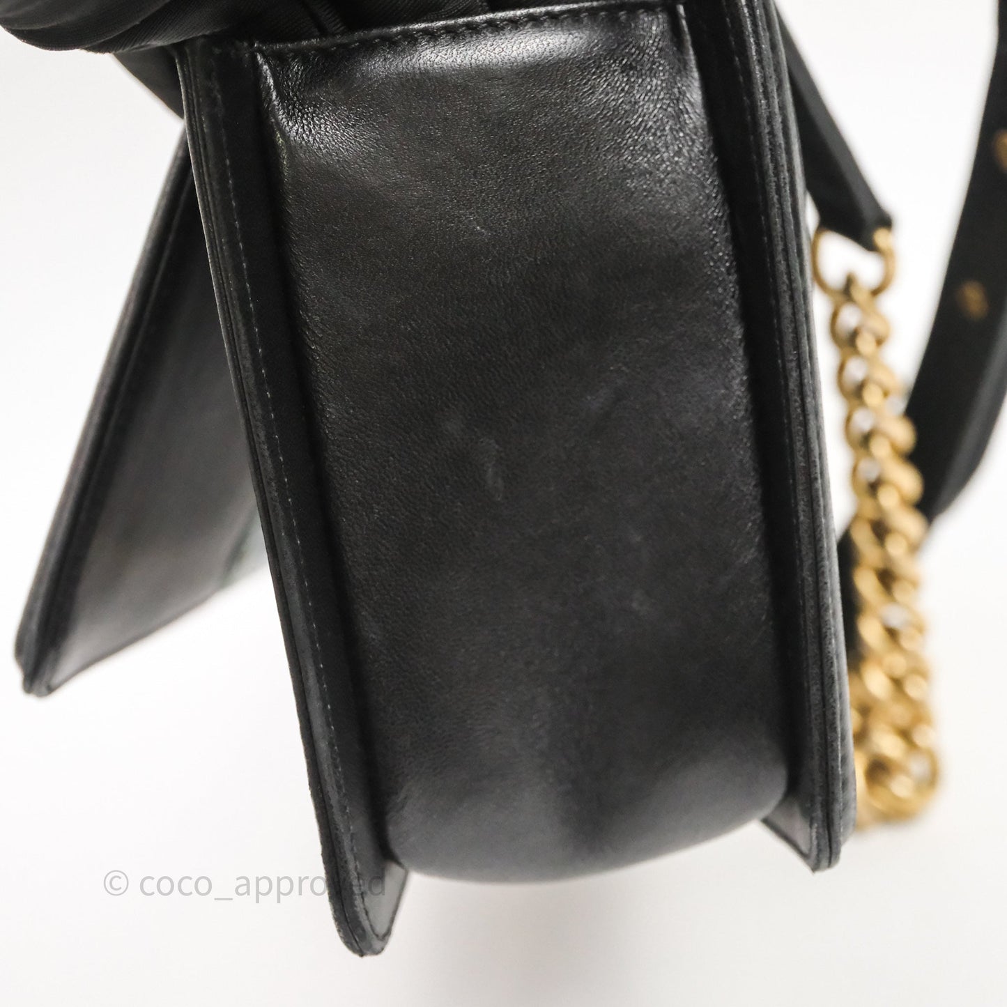 Chanel Medium Boy Quilted Black Lambskin Aged Gold Hardware