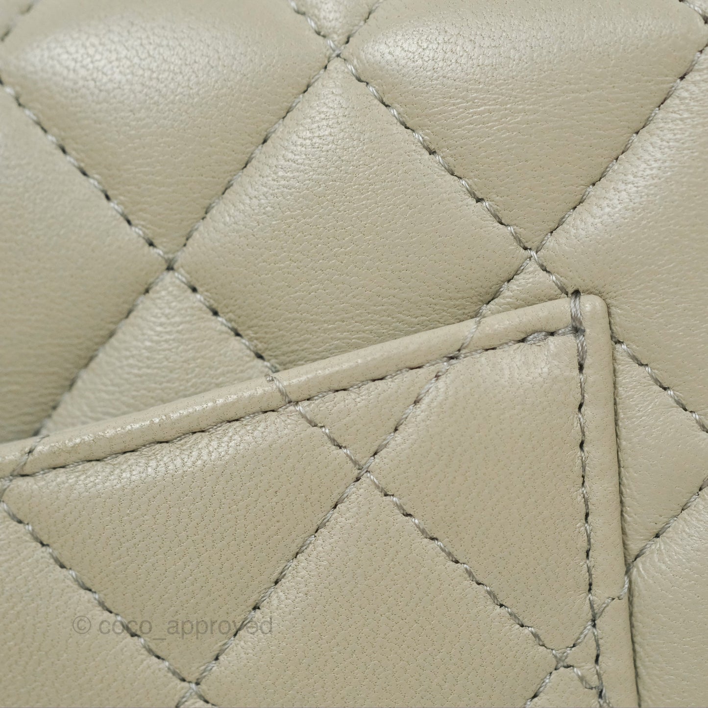 Chanel Mini Square Quilted Grey Lambskin Gold Hardware 22C
