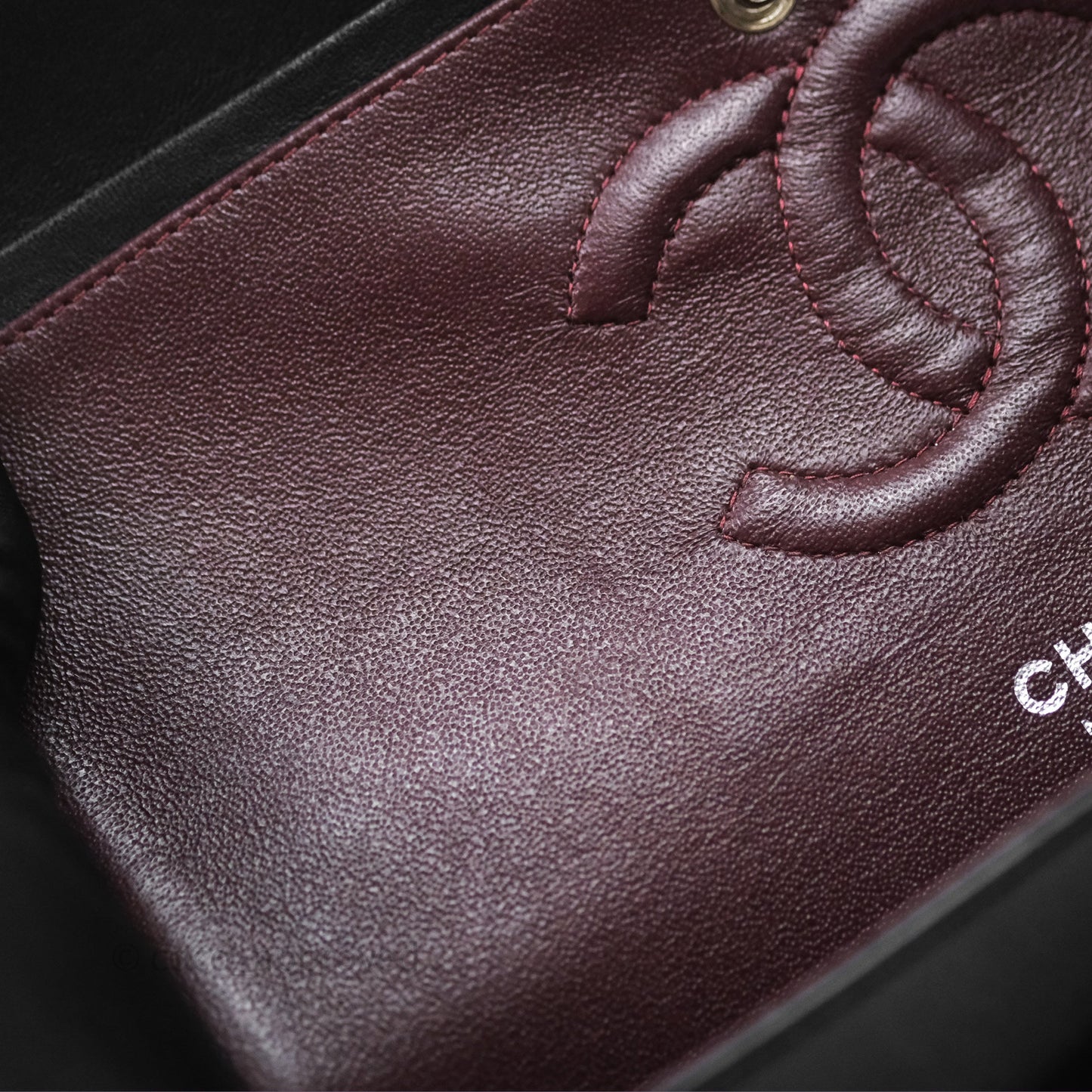Chanel Classic M/L Medium Flap Quilted Black Lambskin Silver Hardware