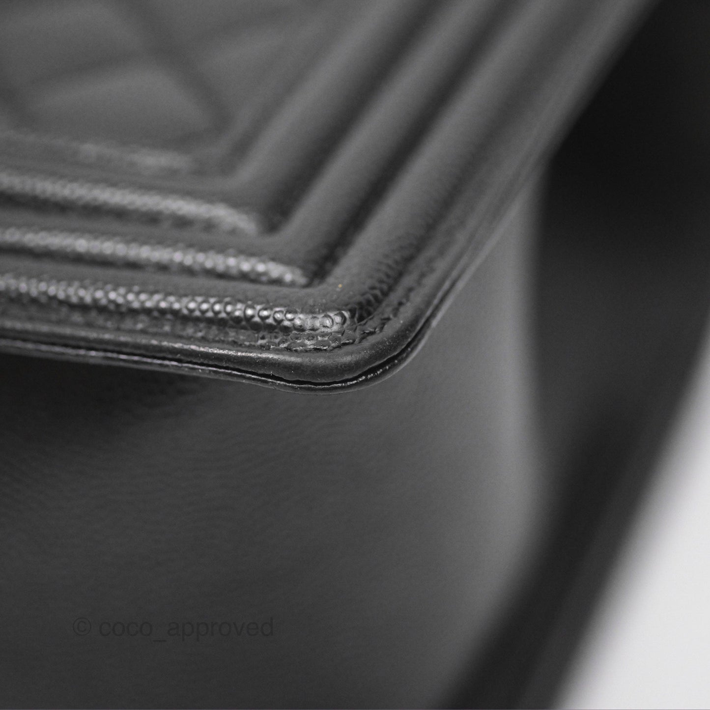 Chanel Medium Boy Quilted Black Caviar Ruthenium Hardware
