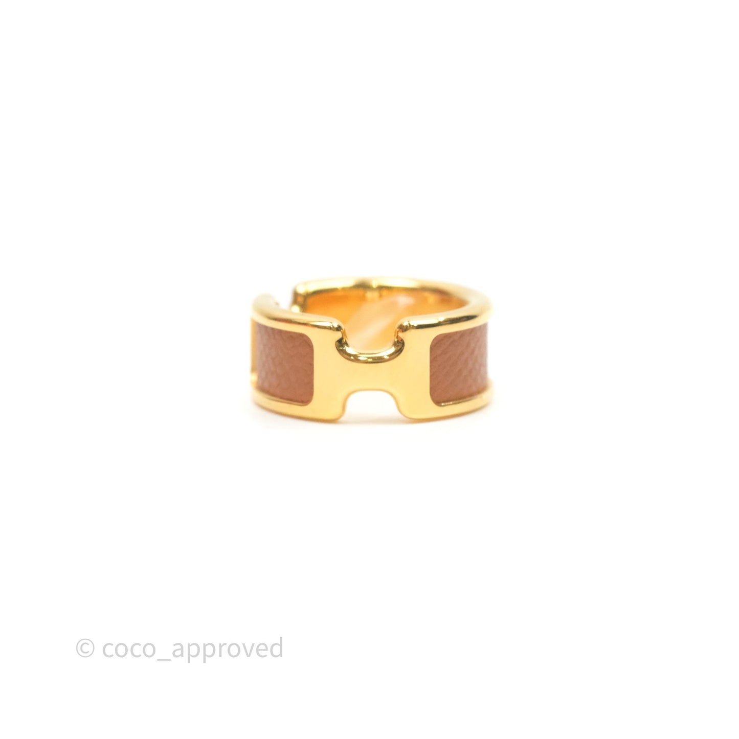 Hermès Olympe Ring Small Model Gold 37 Epsom Gold Hardware