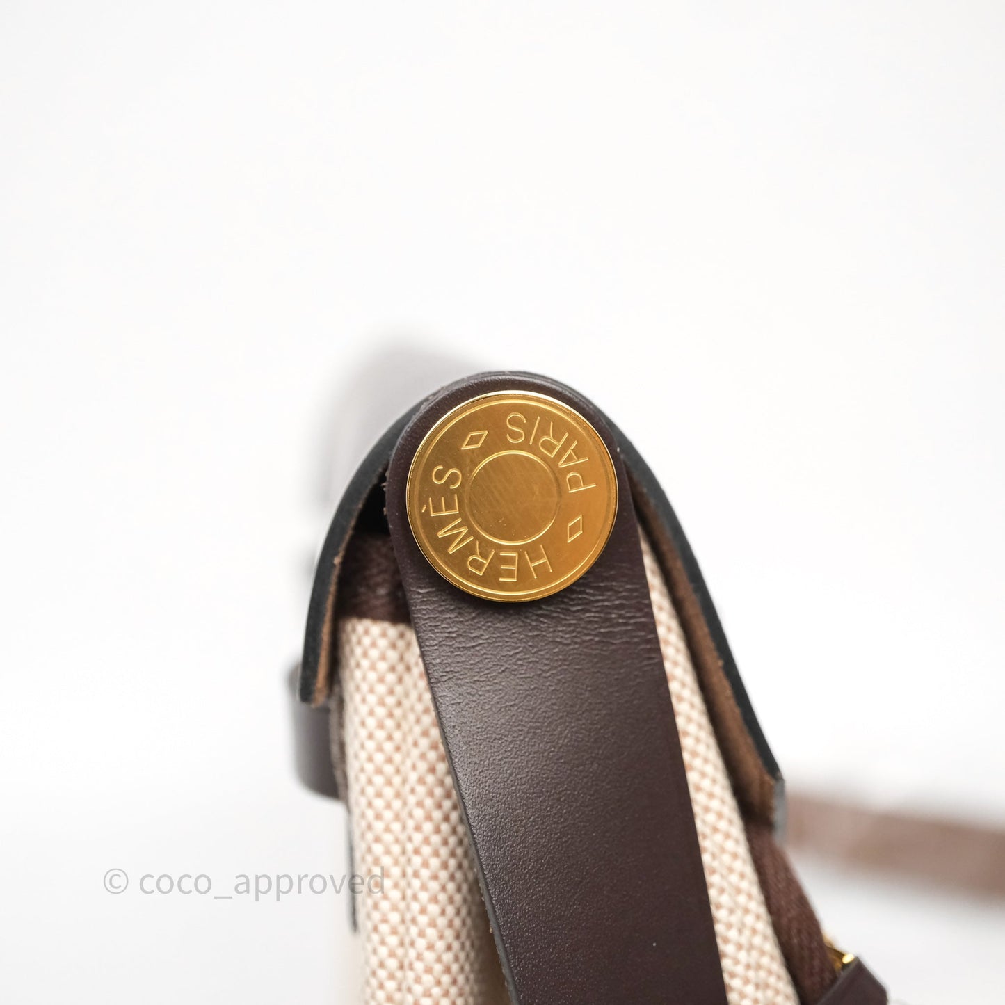 Hermès Herbag Zip 20 Mini Ecru Beige 14/ Ebene 46 Canvas Gold Hardware