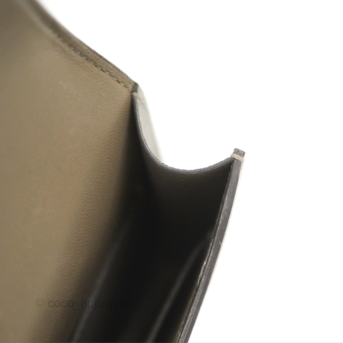 Hermès Constance Slim Wallet Gris Meyer 0L Epsom Gold Hardware
