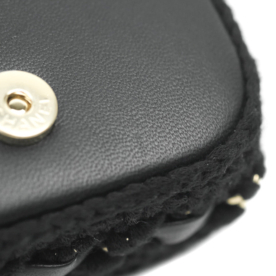 Chanel Mini Bag Black Lambskin Crochet Gold Hardware 22C