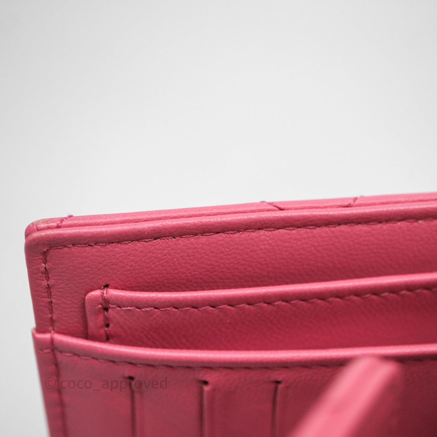 Chanel Classic Flap Wallet Pink Lambskin Silver Hardware
