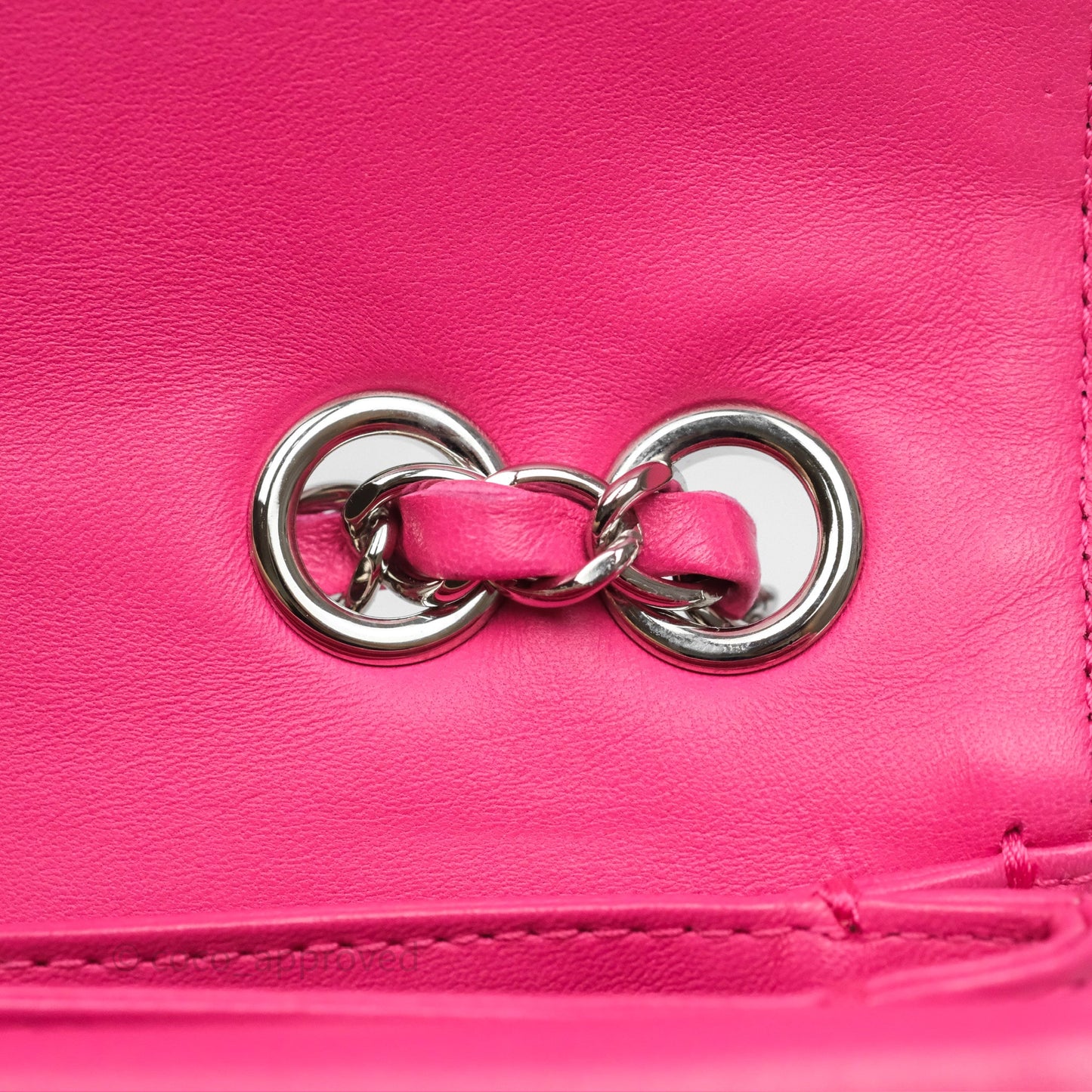 Chanel Stitched Double Flap Bag Pink Calfskin Silver Hardware