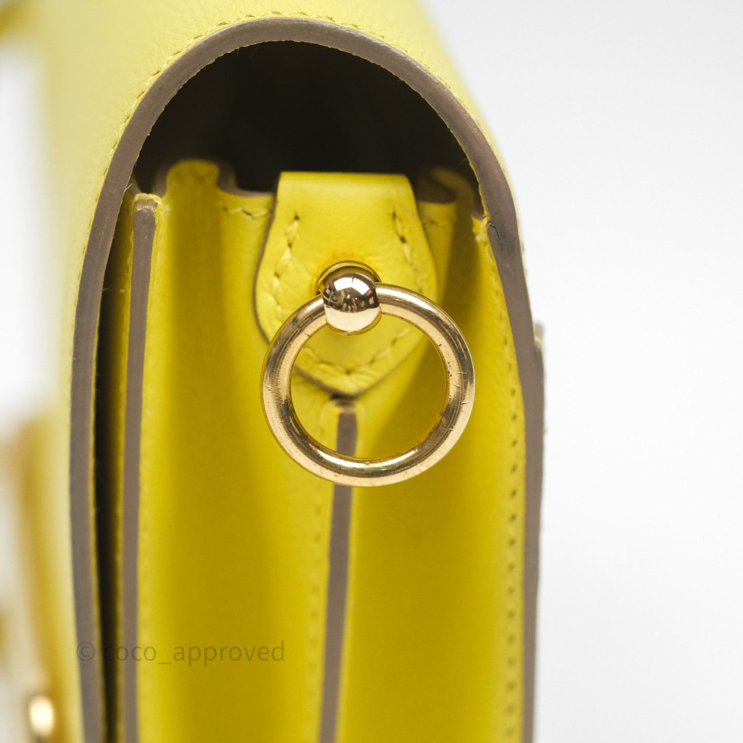 Hermès Roulis Mini 18 Lime 9R Evercolor Gold Hardware