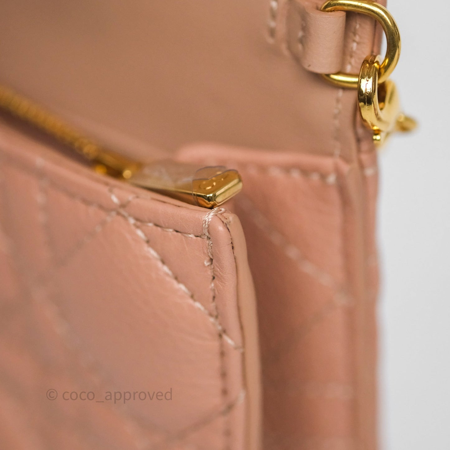 Christian Dior Caro Pouch with Chain In Supple Pink Cannage Calfskin
