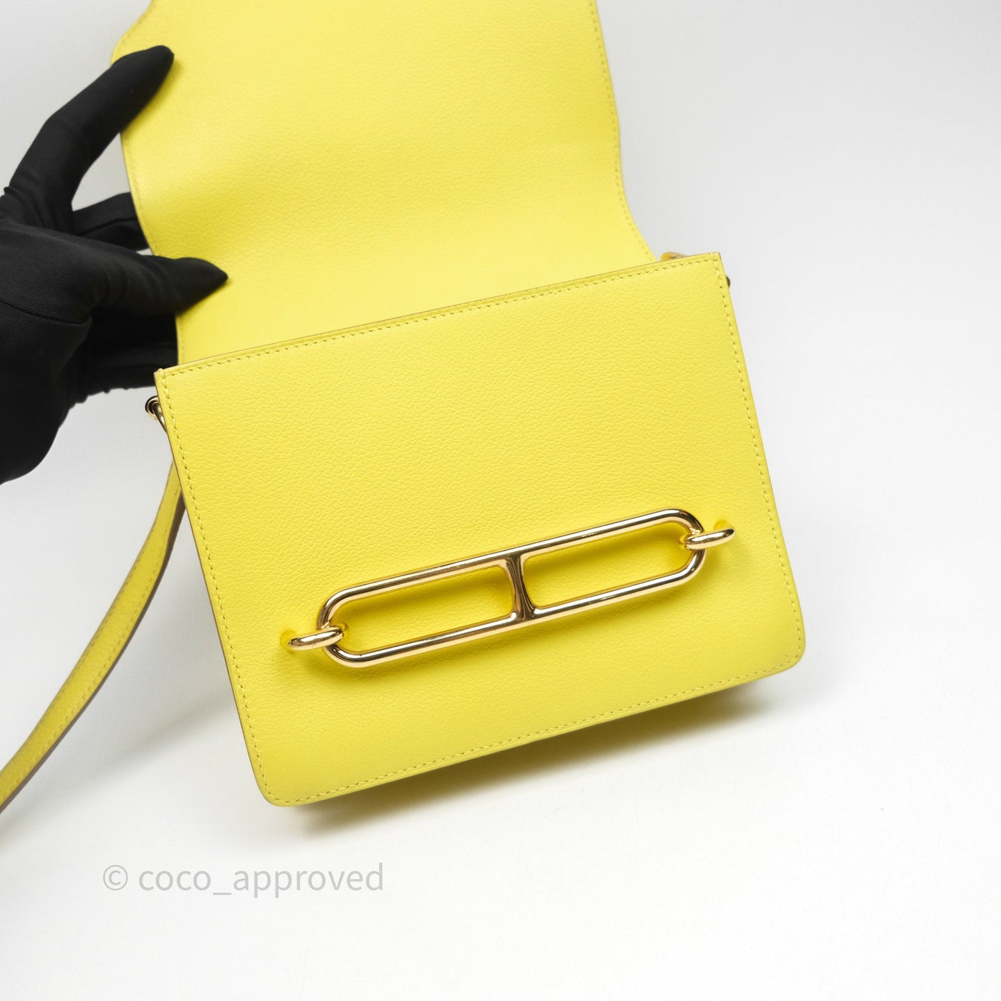 Hermès Roulis Mini 18 Lime 9R Evercolor Gold Hardware