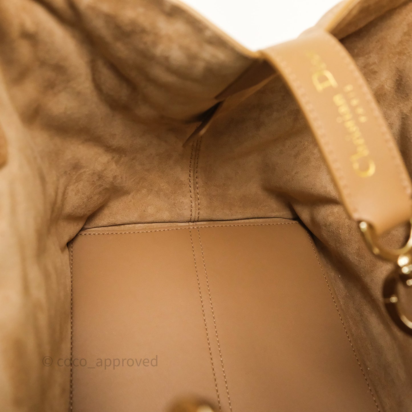 Dior Medium Dior Toujours Bag Tan Beige Macrocannage Calfskin