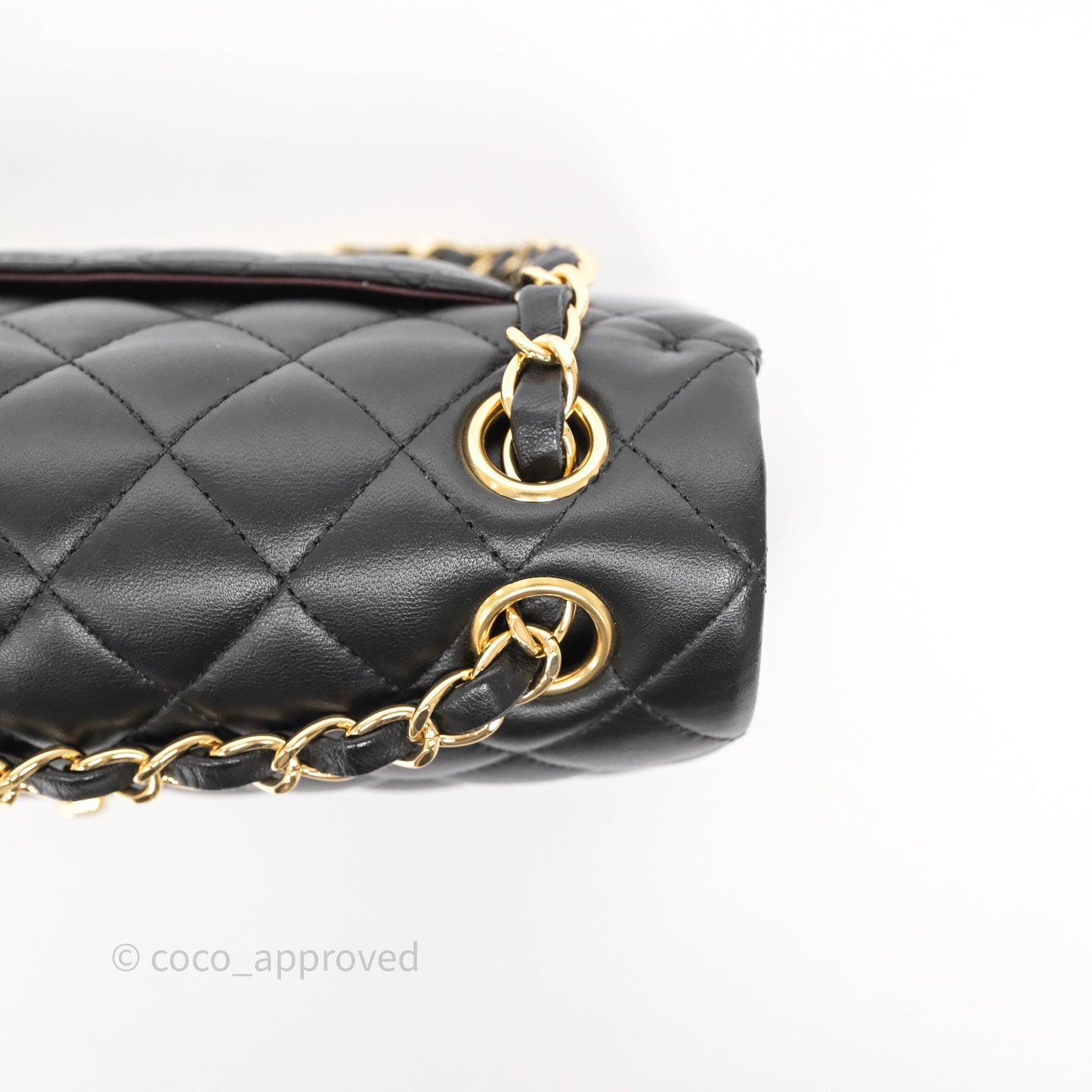 Chanel Small Classic Flap Quilted Black Lambskin Gold Hardware