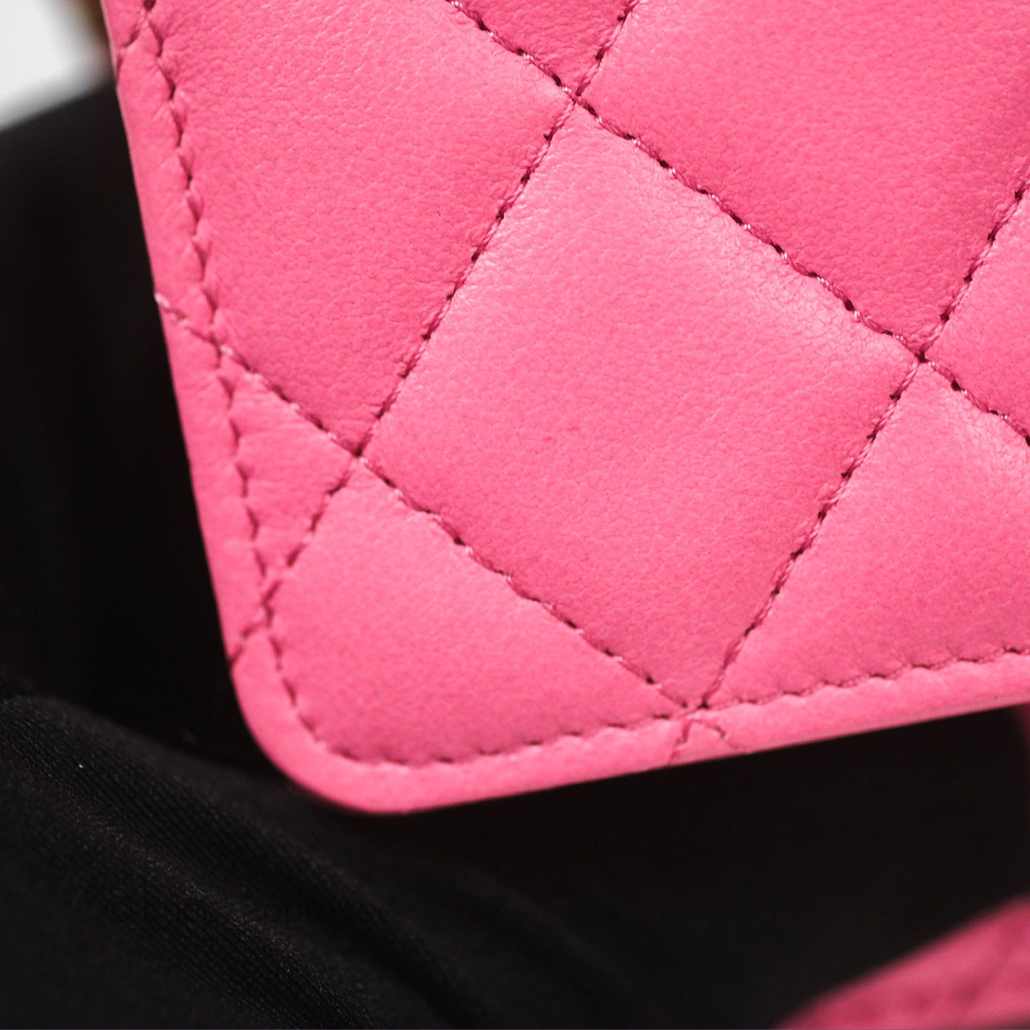Chanel Quilted Pearl Crush Wallet on Chain WOC Pink Lambskin Aged Gold Hardware