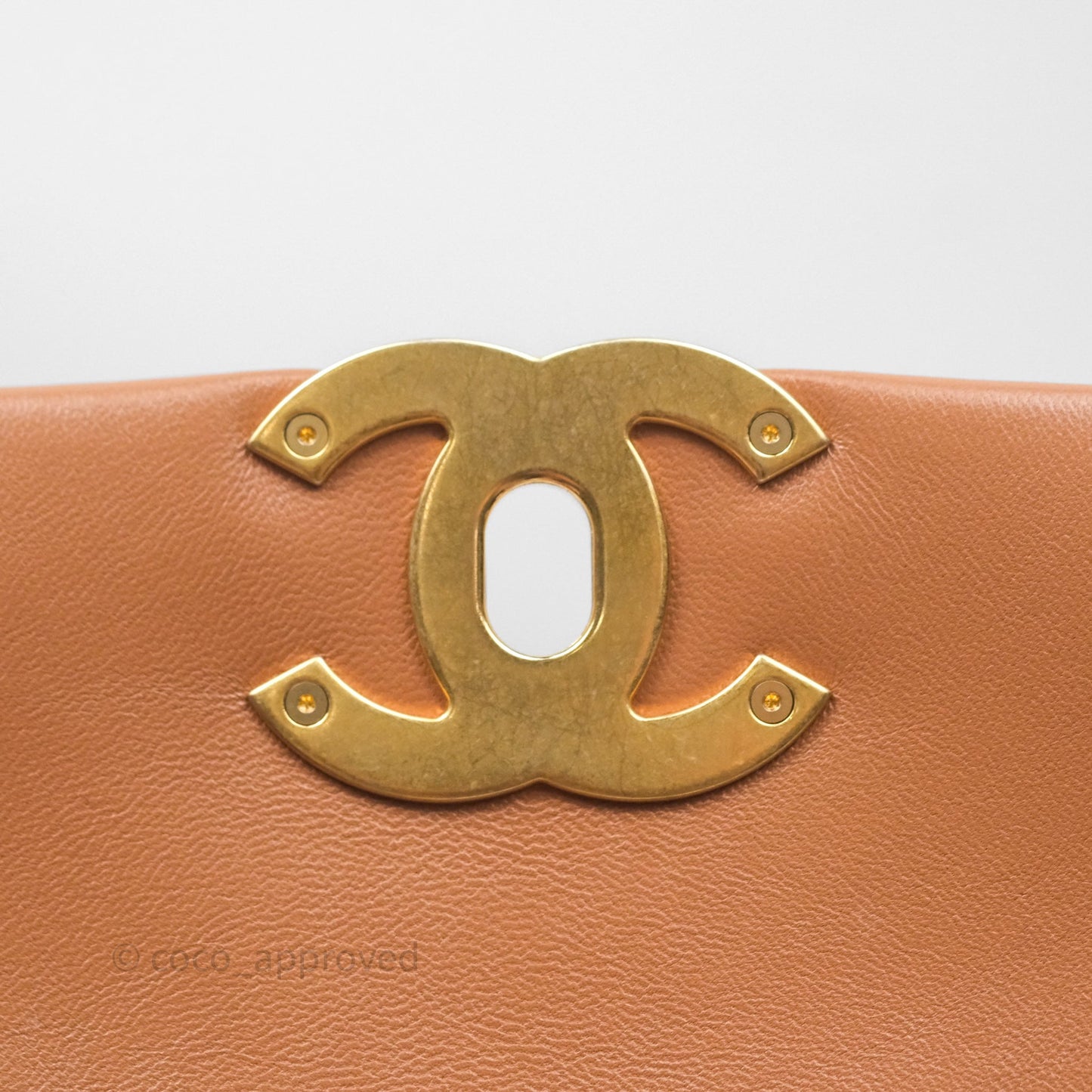 Chanel 19 Small Caramel Dark Beige Brown Mixed Hardware
