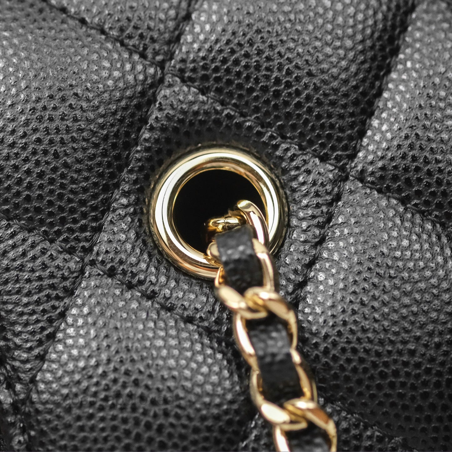 Chanel Vanity Rectangular With Chain Black Caviar Gold Hardware