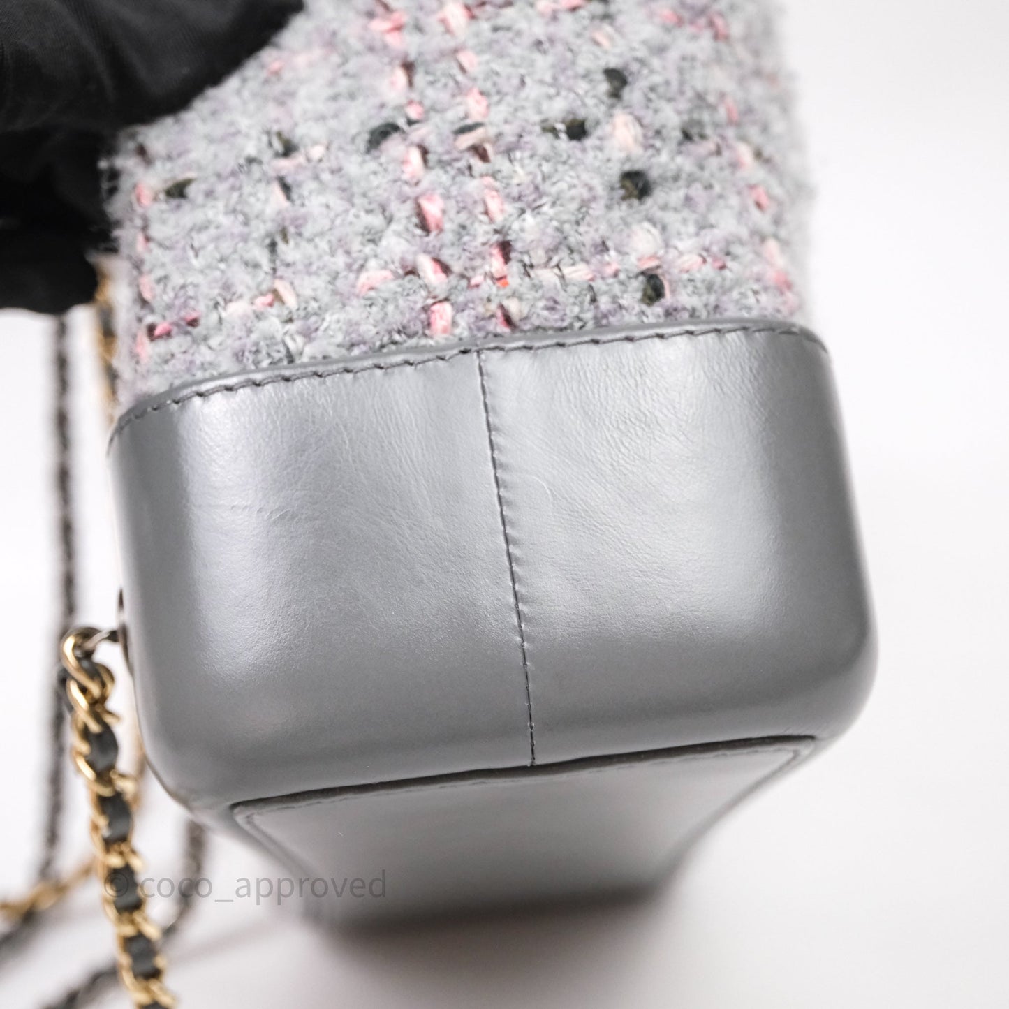 Chanel Gabrielle Small Backpack Grey Tweed Aged Calfskin