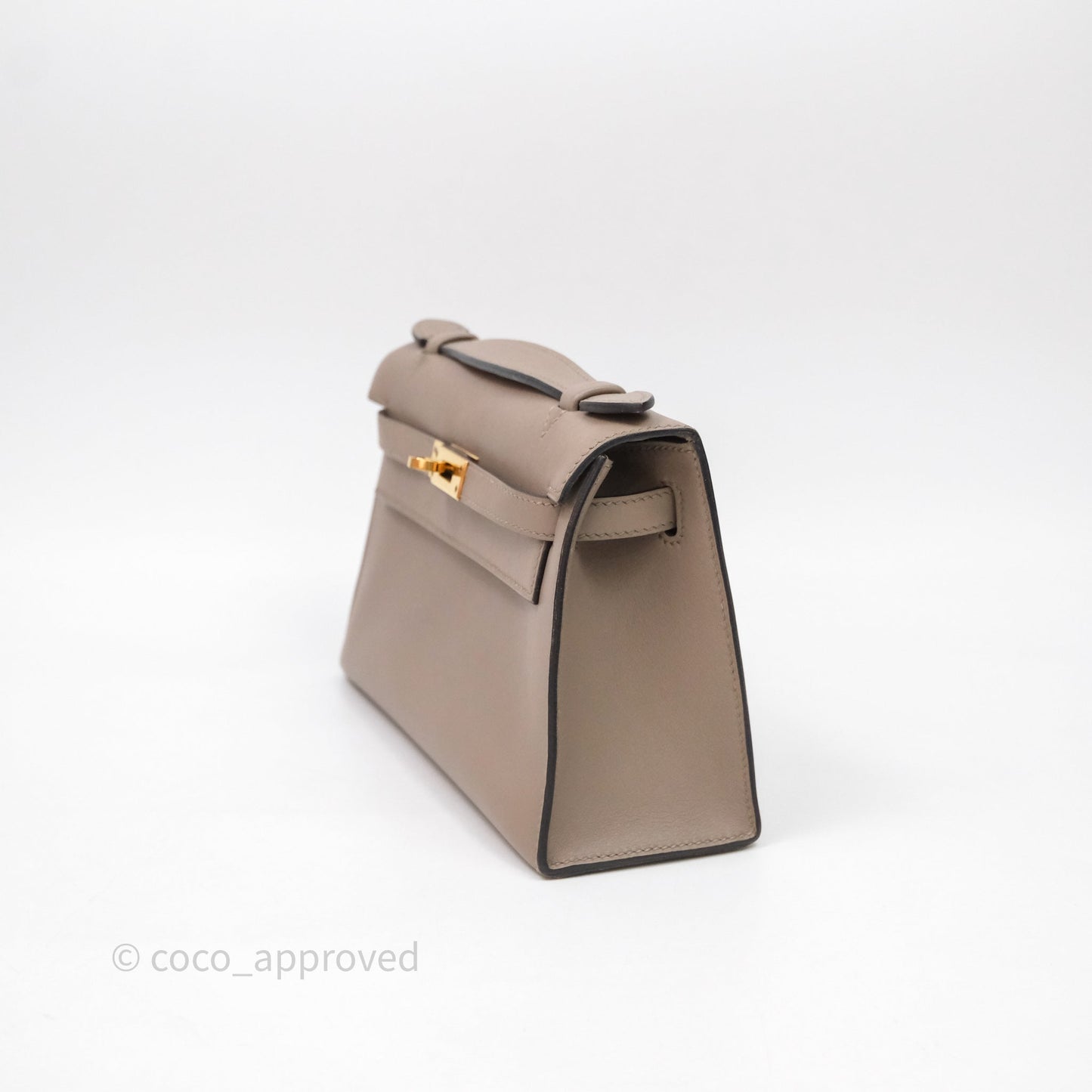 Hermès Kelly Pochette Gris Asphalte M8 Swift Gold Hardware