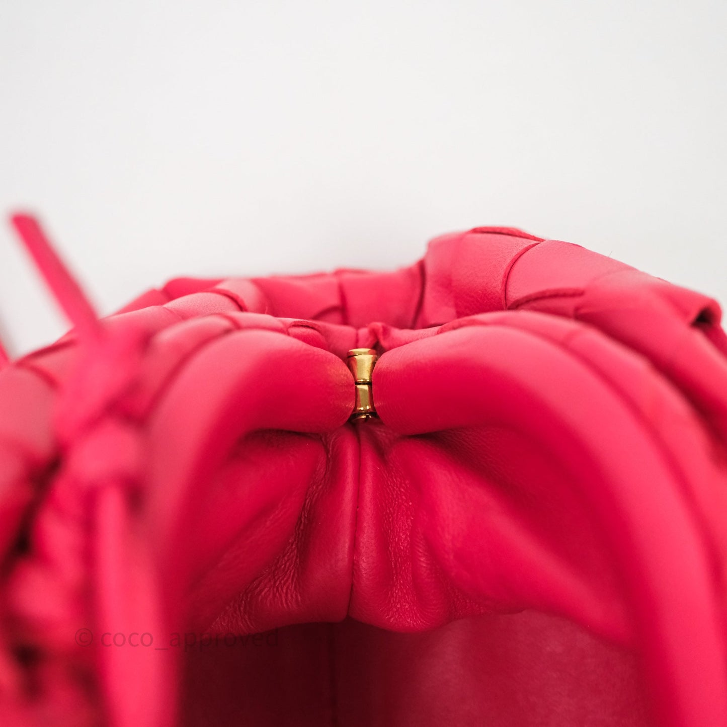Bottega Veneta Mini Pouch Red Intrecciato Lambskin