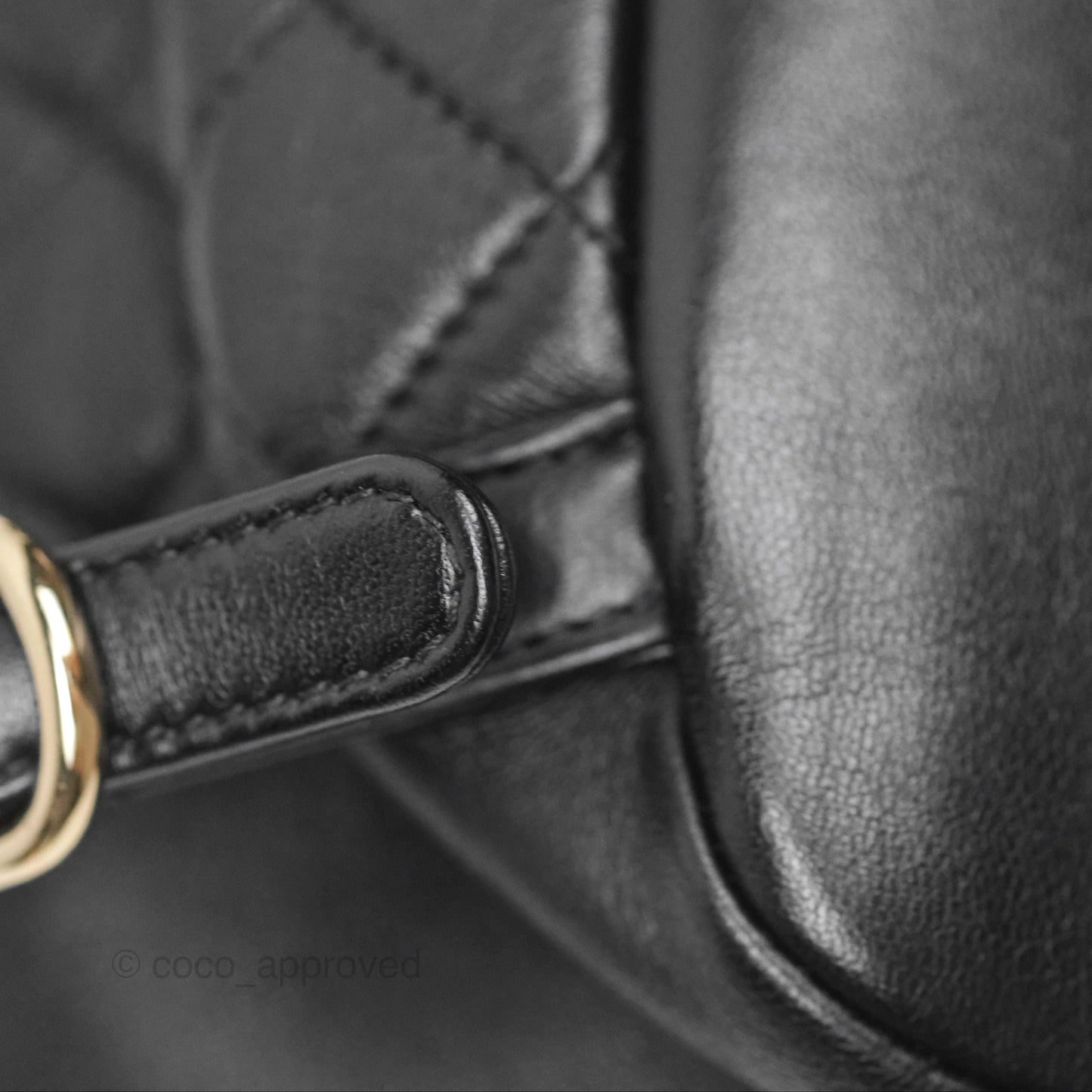 Chanel Quilted Small Duma Drawstring Backpack Black Lambskin