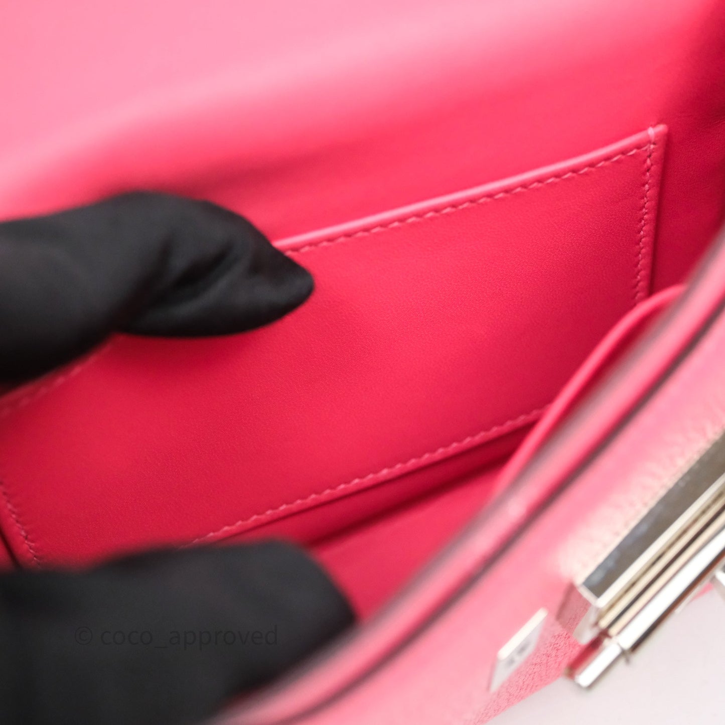 Hermès Mini Verrou Chaine Bag Rose Lipstick U5 Chevre Mysore Palladium Hardware