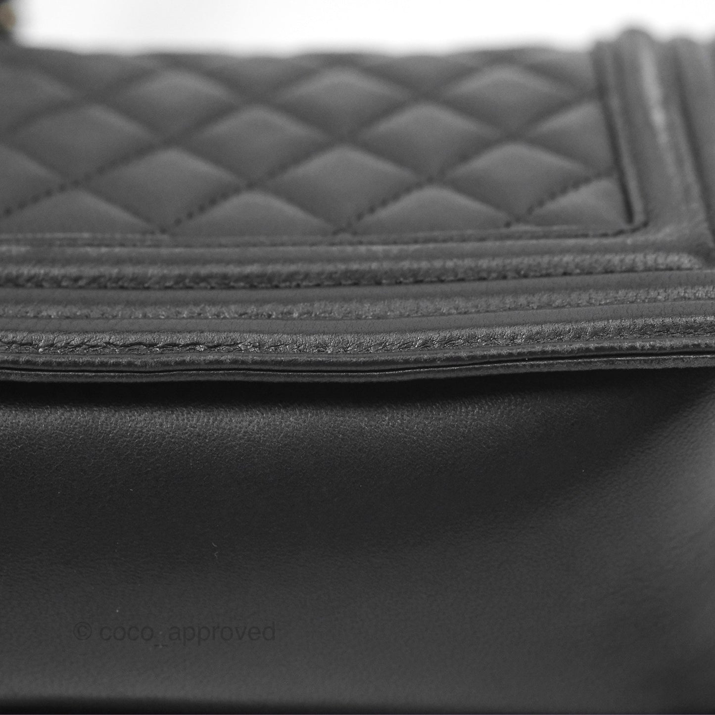 Chanel Quilted Medium Boy Black Lambskin Ruthenium Hardware