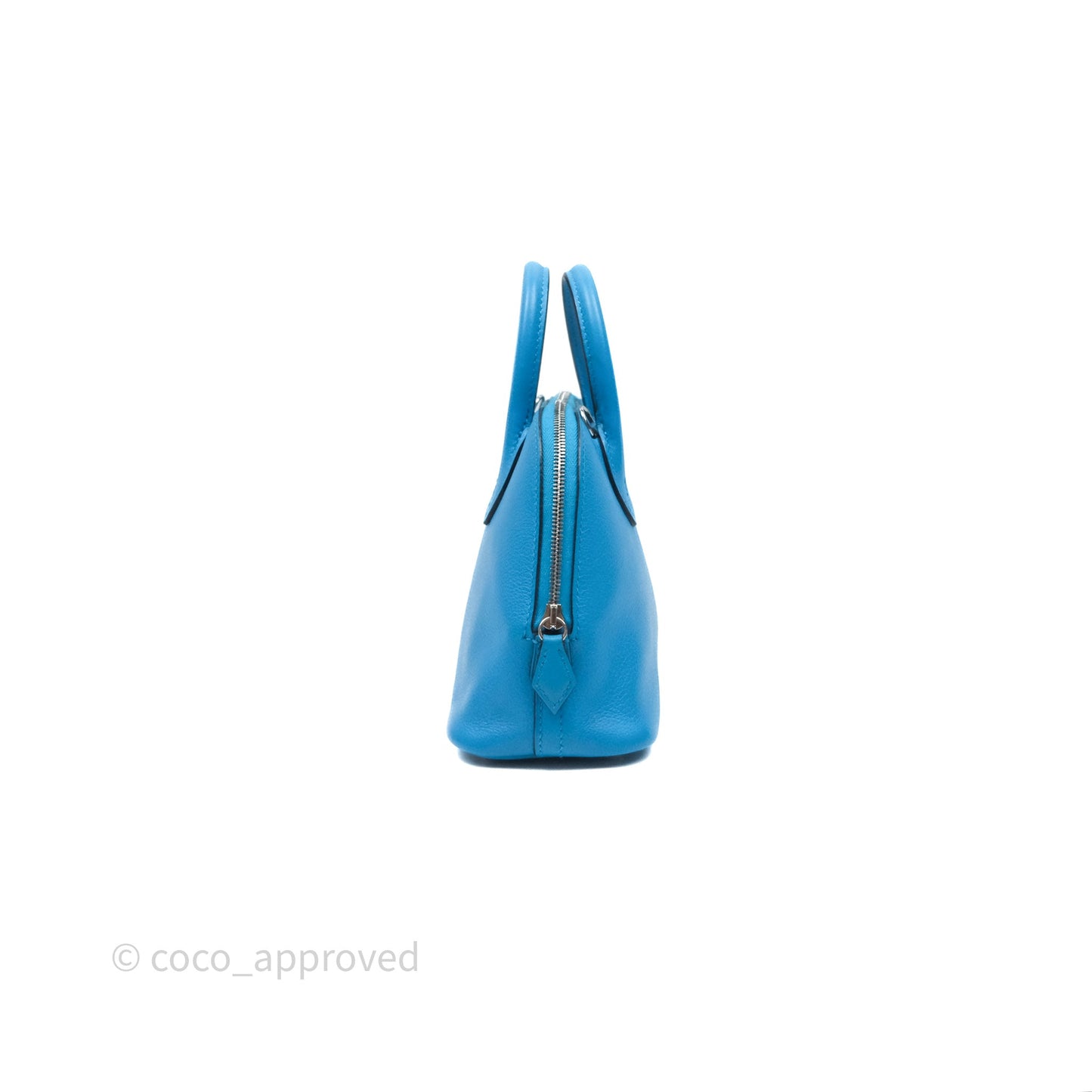 Hermès Bolide Mini 1923 Bleu Frida 0F/ Rose Mexico 0D Evercolor Palladium Hardware