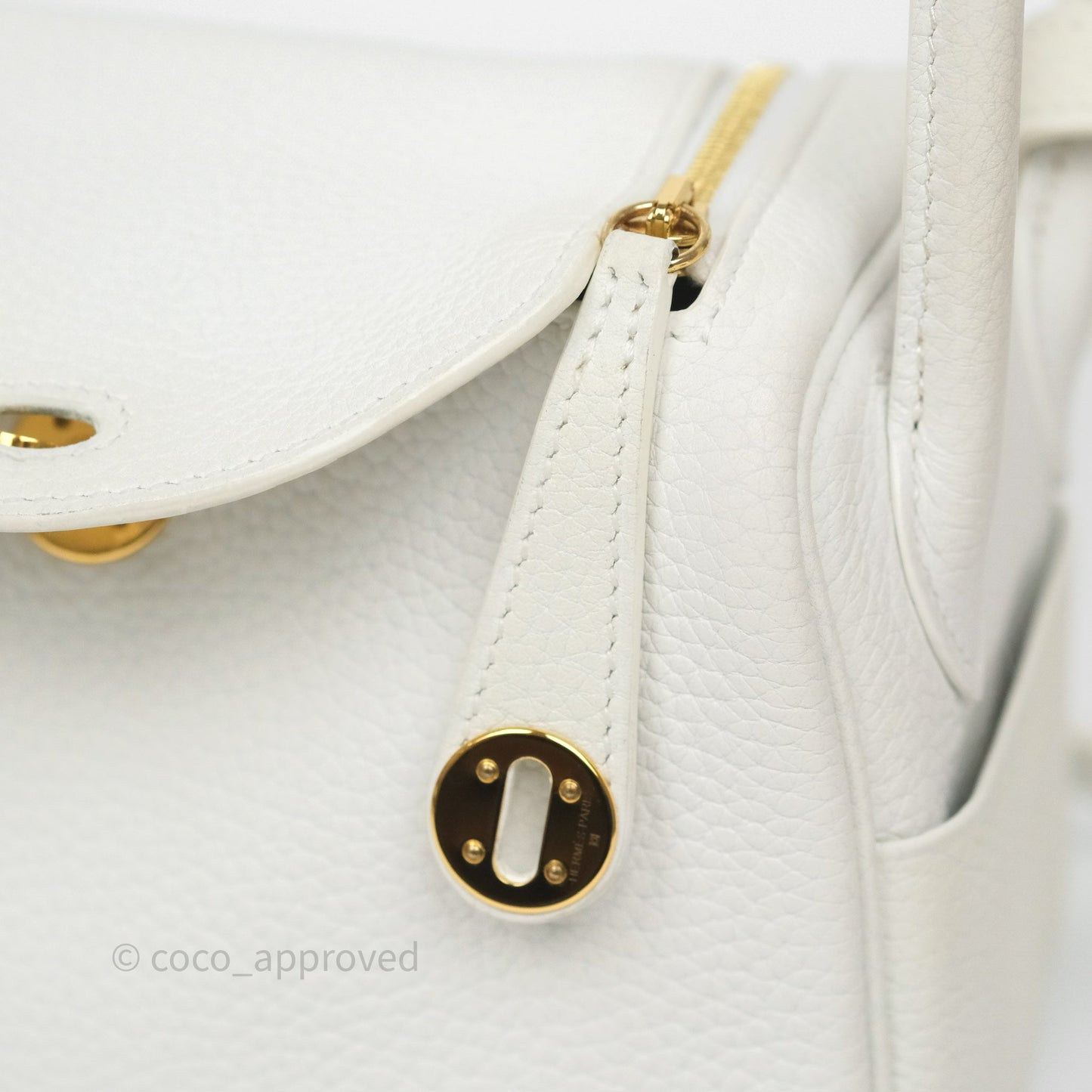 Hermès Mini Lindy 20 New White 0U Clemence Gold Hardware