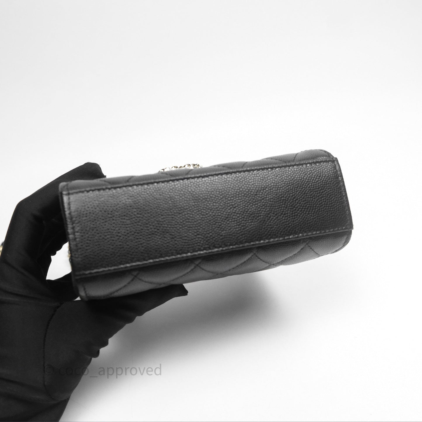 Chanel Kelly Clutch With Chain Black Caviar Gold Hardware