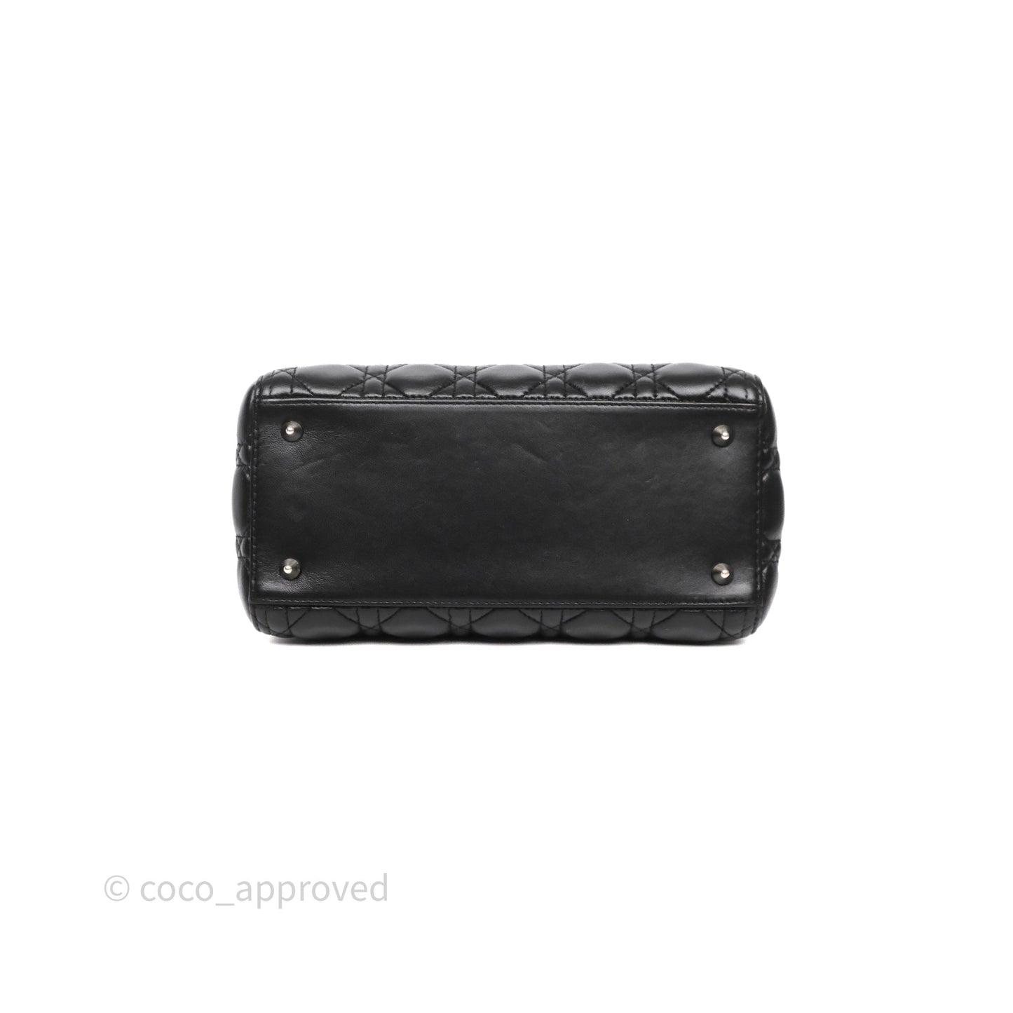 Christian Dior Medium Lady Dior Black Lambskin Silver Hardware