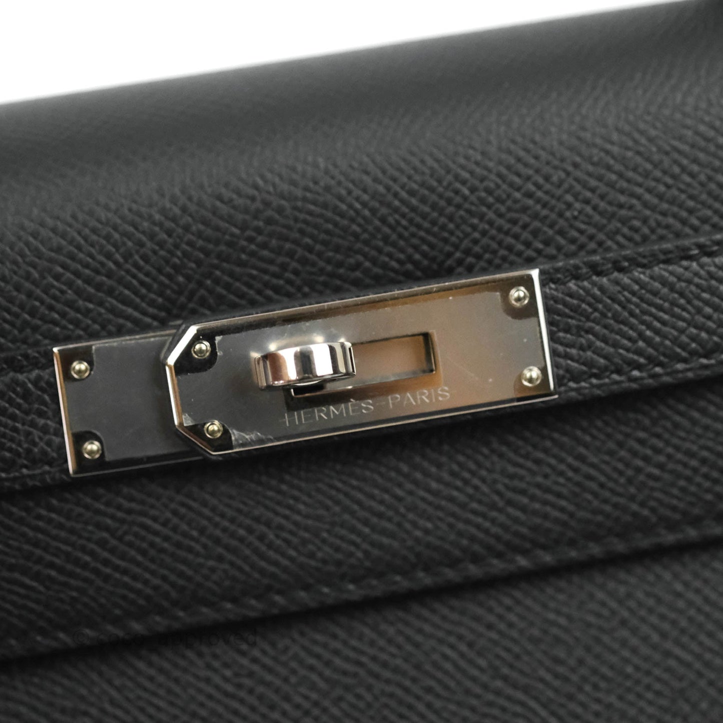 Hermès Kelly 28 Sellier Black Epsom Palladium Hardware