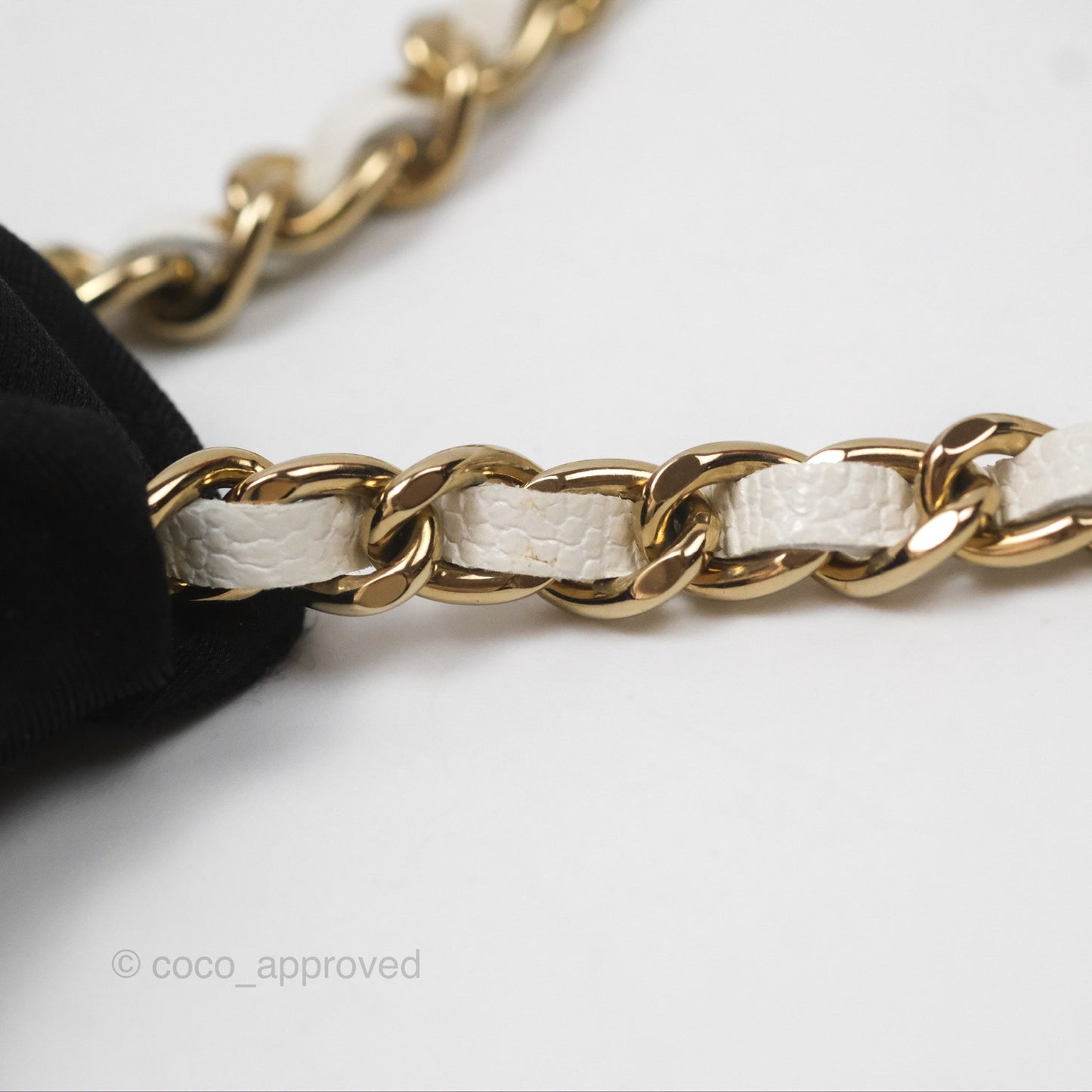 Chanel Quilted Classic Wallet on Chain WOC White Caviar Gold Hardware