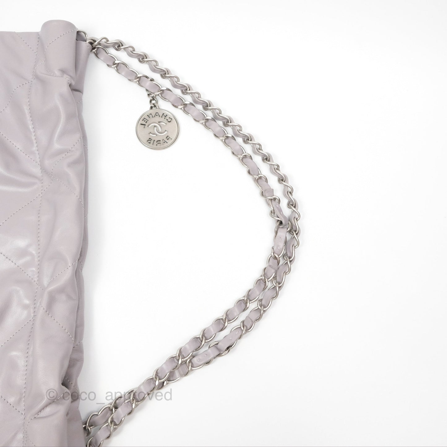 Chanel 22 Small Grey Aged Calfskin Matte Silver Hardware