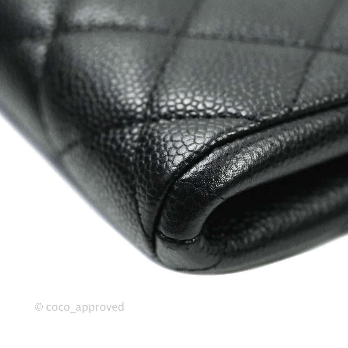 Chanel Quilted Clutch with Chain Black Caviar Silver Hardware