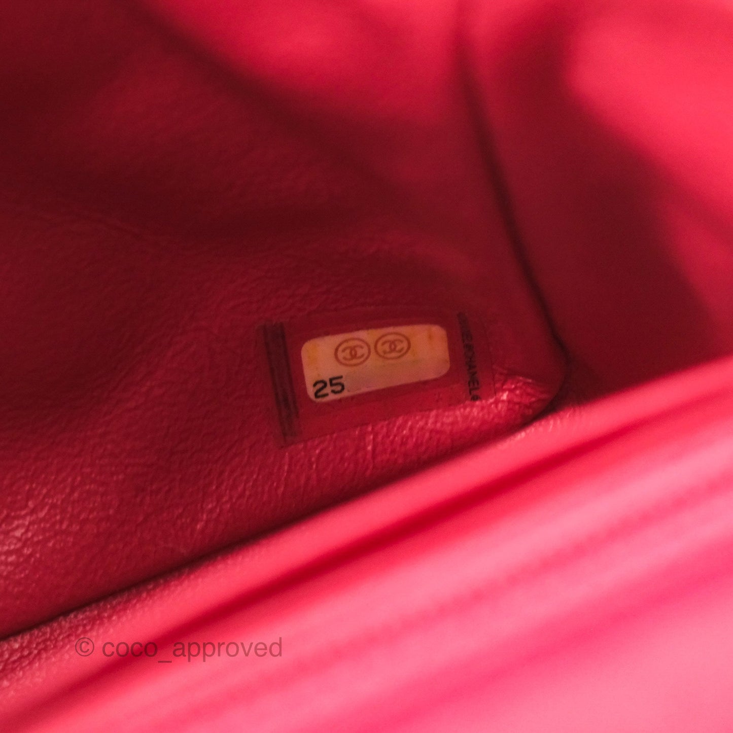 Chanel Mini Square Quilted Red Lambskin Gold Hardware