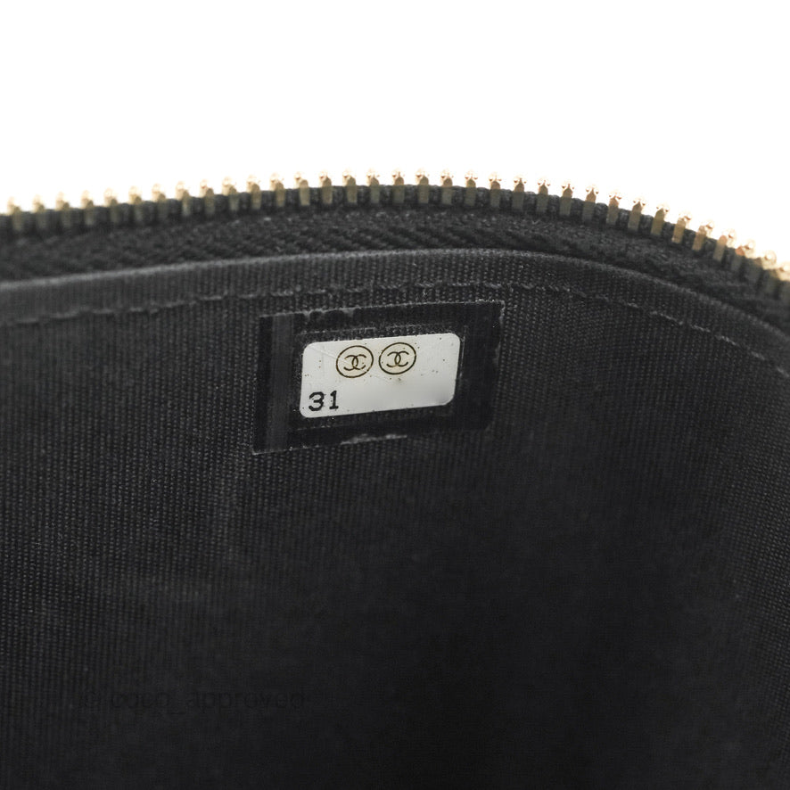 Chanel Vanity Rectangular Top Handle Black Lambskin Gold Hardware