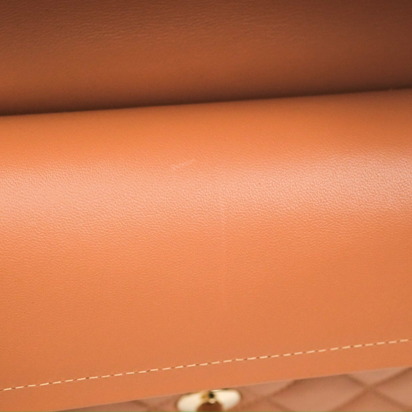 Chanel Small Quilted Classic Flap Dark Caramel Beige Lambskin Gold Hardware