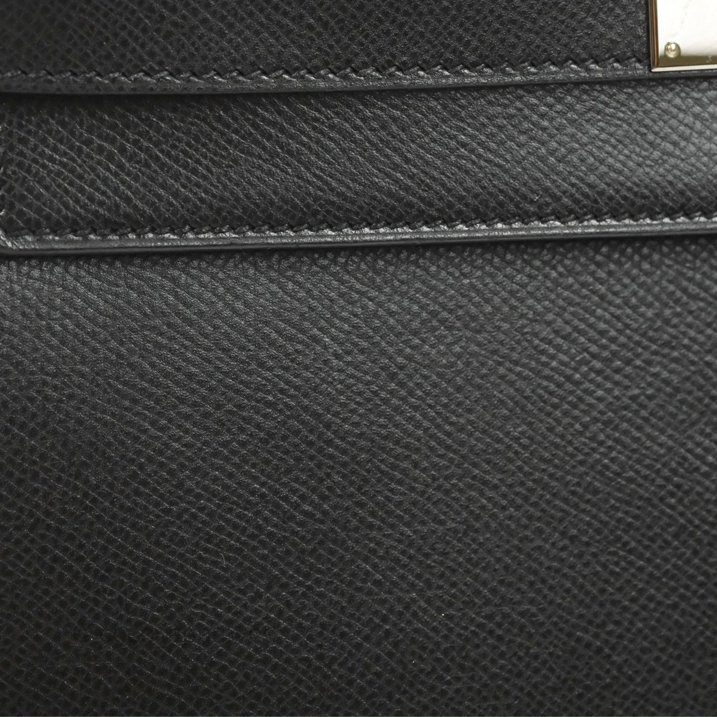 Hermès Kelly 32 Sellier Black Epsom Palladium Hardware