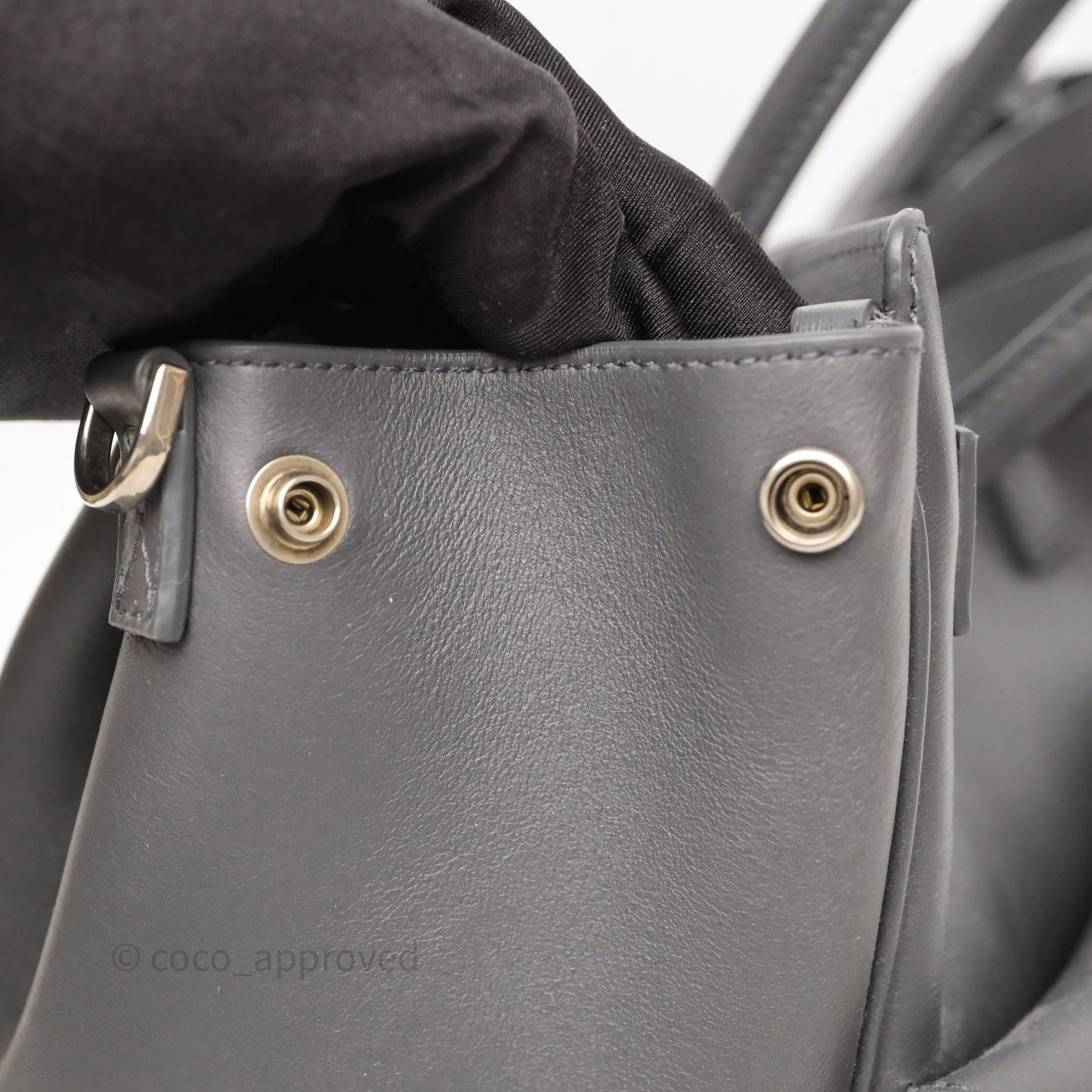 Balenciaga Small Bel Air Carry All Bag Grey Calfskin Silver Hardware
