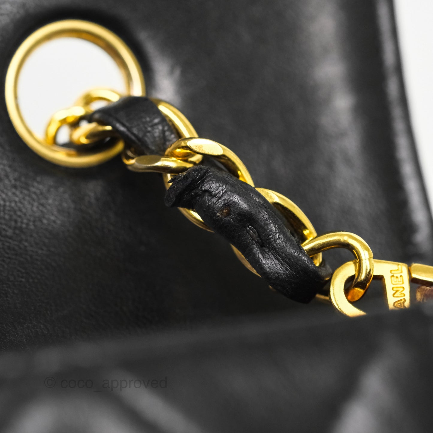Chanel Vintage Small Classic Diana Quilted Black Lambskin 24K Gold Hardware