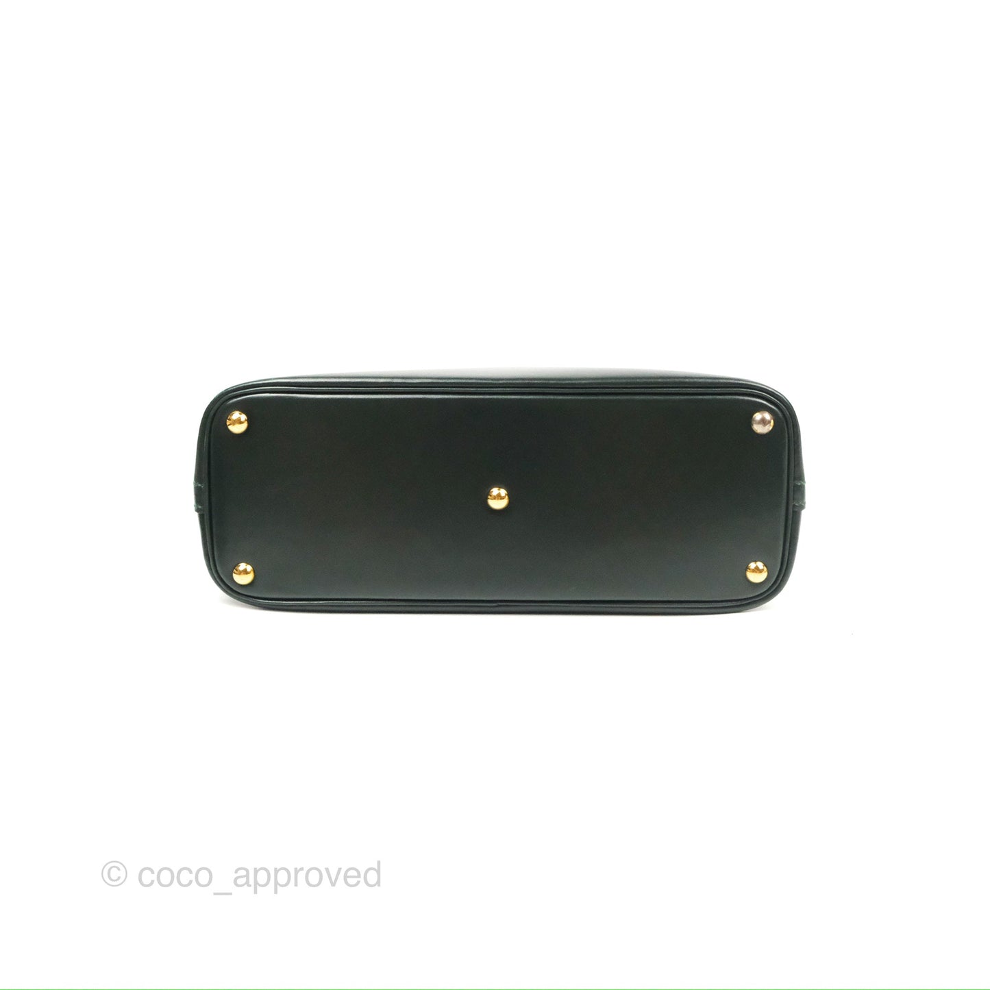 Hermès Vintage Bolide 27 Dark Green Box Leather Gold Hardware